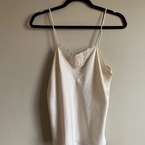 Vintage slip tank with lace detailing